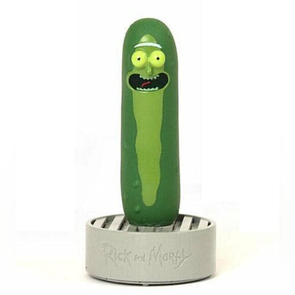 Rick & Morty Adult Swim 3 In Squeezable Talking Pickle Rick Mounted on Base. NEW - Picture 2 of 9